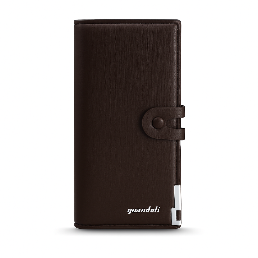 ✨ Premium Yuandeli Long Wallet – Sleek Black & Classic Brown ✨