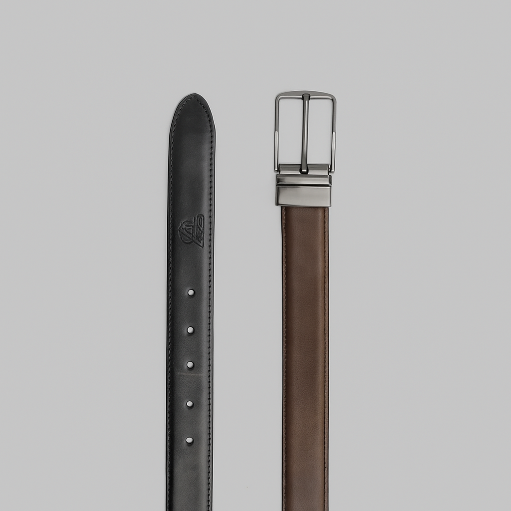 Premium Reversible 2-in-1 Plain Belt β Black & Brown - With Free Delivery