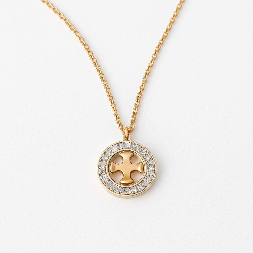 Golden Clover Pendant & Stud Earrings Set – Stylish Artificial Jewelry