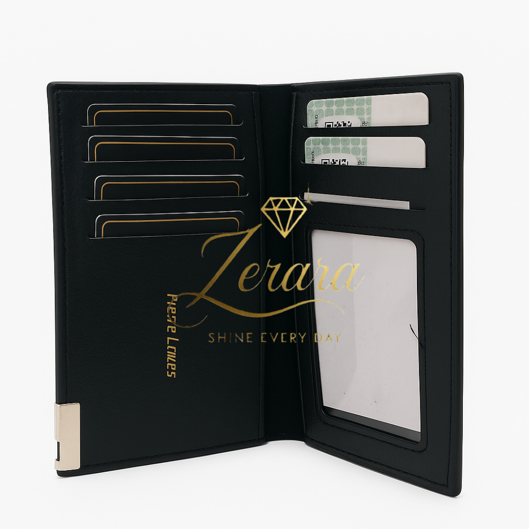 Pocket-Sized Midnight Edge Leather Wallet - With Free Delivery