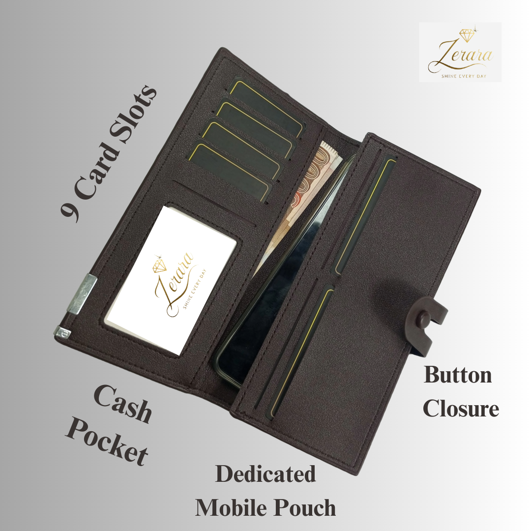 ✨ Premium Yuandeli Long Wallet – Sleek Black & Classic Brown ✨