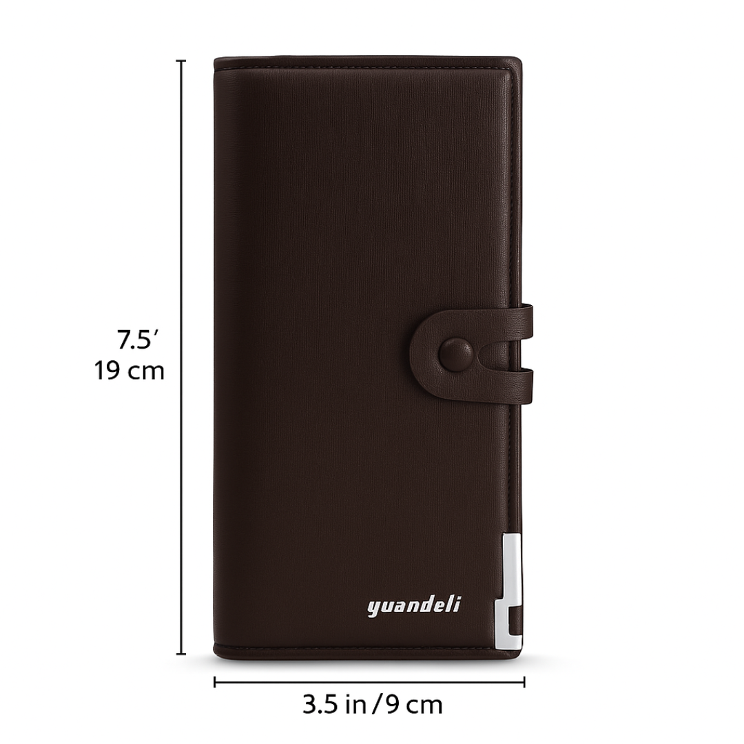 ✨ Premium Yuandeli Long Wallet – Sleek Black & Classic Brown ✨