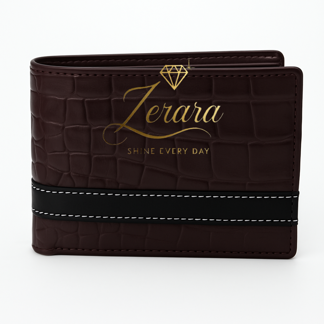 Premium Croc-Pattern Design Wallet – Elegant Style - With Free Delivery
