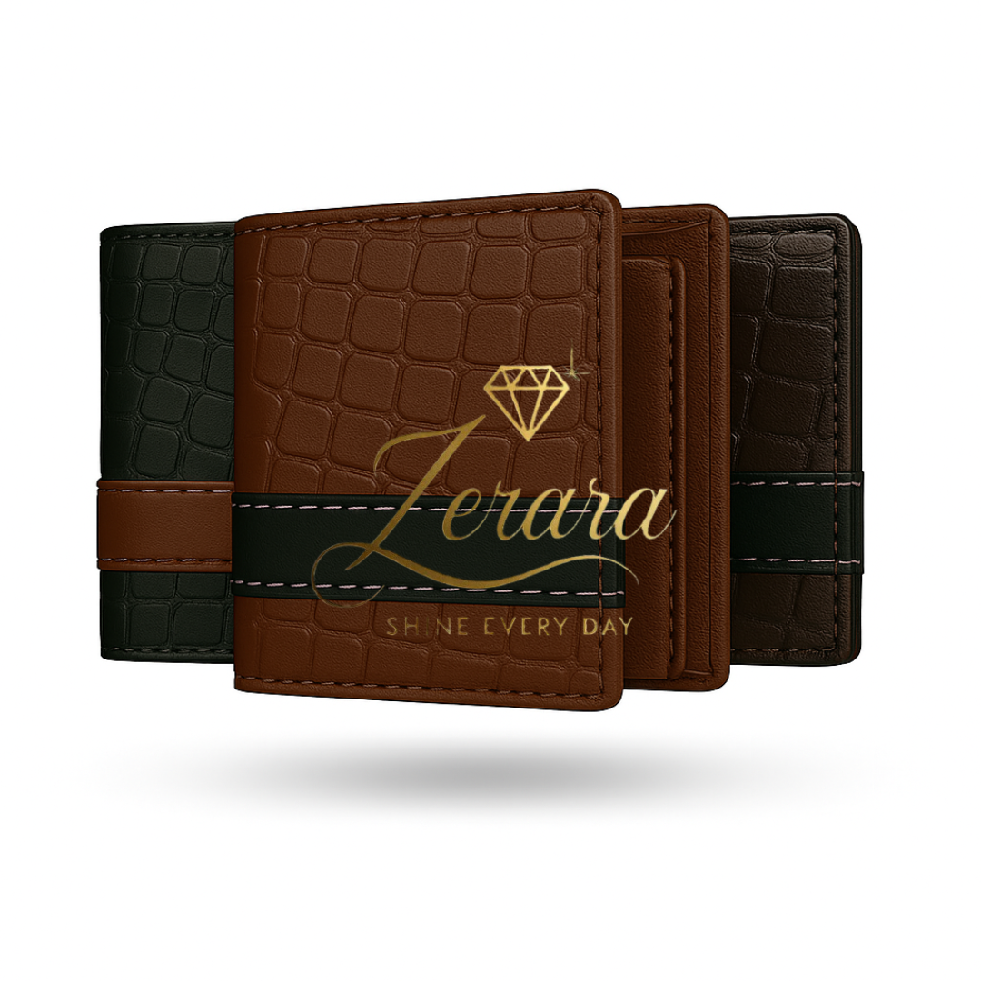 Premium Croc-Pattern Design Wallet – Elegant Style - With Free Delivery