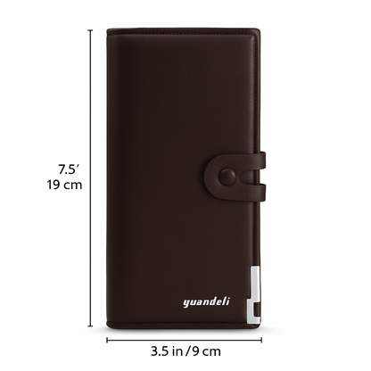 ✨ Premium Yuandeli Long Wallet – Sleek Black & Classic Brown ✨